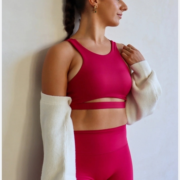 Cleo Harper Coco Bralet Jubilee XS US 4  Dark Pink Cutout Back - Picture 1 of 6